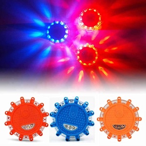 3/4/6 Pack 9 Modi Aaa Batterij Noodschijf Berm Veiligheid Magnetische 15 Led Dot Road Fakkels Verkeer Knipperende Waarschuwingslichten - Product Image 4
