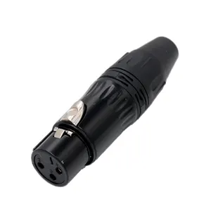 Nauwkeurigheid Pro Audio XLR302G Professionele Elektroforese Zwart Shell 3 Pin Famale XLR Plug Audio Connector