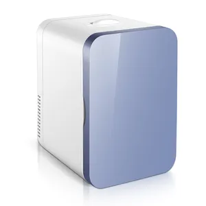 Mini frigorifero portatile piccolo frigorifero 8l 12v 220v auto a casa di cosmetici mini frigorifero frigorifero hotel mini frigo bar porta di vetro