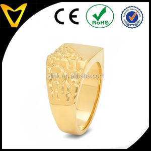 Männer große 14k gold geschichteten nugget-<span class=keywords><strong>ring</strong></span> mode band pinky neuen design gold fingerring - Product Image 3