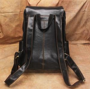 L032 High Quality Vintage Stylish Custom <strong>Brown</strong> Men's Genuine Leather <strong>Backpack</strong> with Zipper Closure and Waterproof Feature - Product Image 5