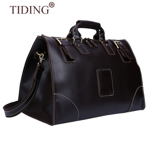 High Quality Black Full Grain Leather Weekend <strong>Bag</strong> Large Capacity <strong>Overnight</strong> Travel Tote <strong>Bags</strong> - Product Image 1