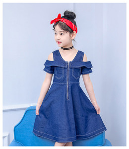 Nuevo Vestido Casual de una Pieza para Niñas de 2 a 5 Años, Estilo Filipino, para Cumpleaños, con Falda Larga de Mezclilla - Product Image 3