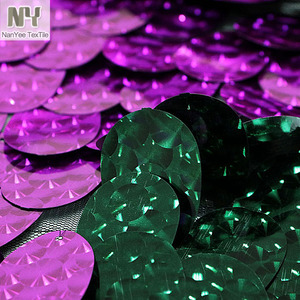 Nanyee Dệt Làm Để Đặt Hàng Lớn Sâu Màu Tím Ba Chiều <span class=keywords><strong>Sequin</strong></span> Vải - Product Image 6