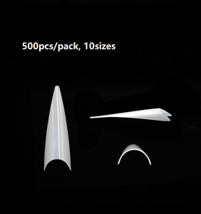 Yimart 500pcs Acrilico Medio Lungo Stiletto Punte Del Chiodo Punte Sharp Unghie Finte
