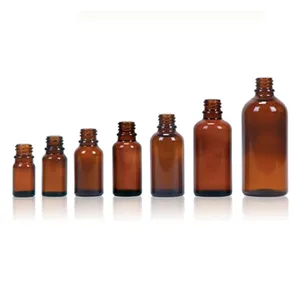 Fabricant de flacon compte-gouttes en verre d'huile d'essence ambre et bleue 10ml 30ml 50ml 100ml