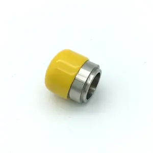 노란색 플라스틱 8 팩: 1 1/2 인치 라운드 블랙 비닐 엔드 캡, 유연한 파이프 포스트 고무 커버