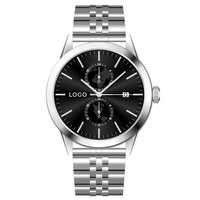 Montre à quartz analogique de luxe en acier inoxydable pour hommes, étanche, personnalisé, mouvement japonais, poignet
