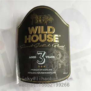 metal label for wine bottle printing black aluminum sticker package label