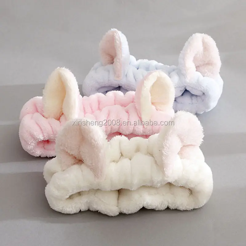Custom Toddler Girls Cute Spa Elastic Winter Fur Cat Ears Furry Headbands For Girls Women Babies