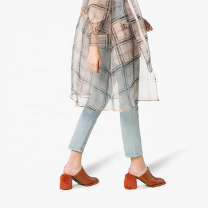 Dames Talon Haut Talon En Cuir Fourrure Pantoufle Chaussures - Product Image 4