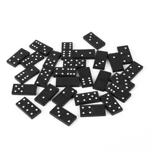 Groothandel Kids Game Educatief Speelgoed Domino Set, Houten Domino Chips