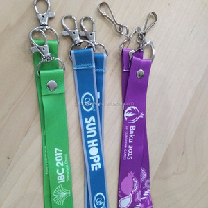 Venta caliente barato imprimir su propia insignia identificación del tejido cuello lanyard para llaves clip - Product Image 1