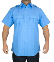 Prix d'usine OEM Chemise d'uniforme en coton et polyester à manches courtes pour hommes Chemises de travail bleu marine et noir pour la sécurité des gardes
