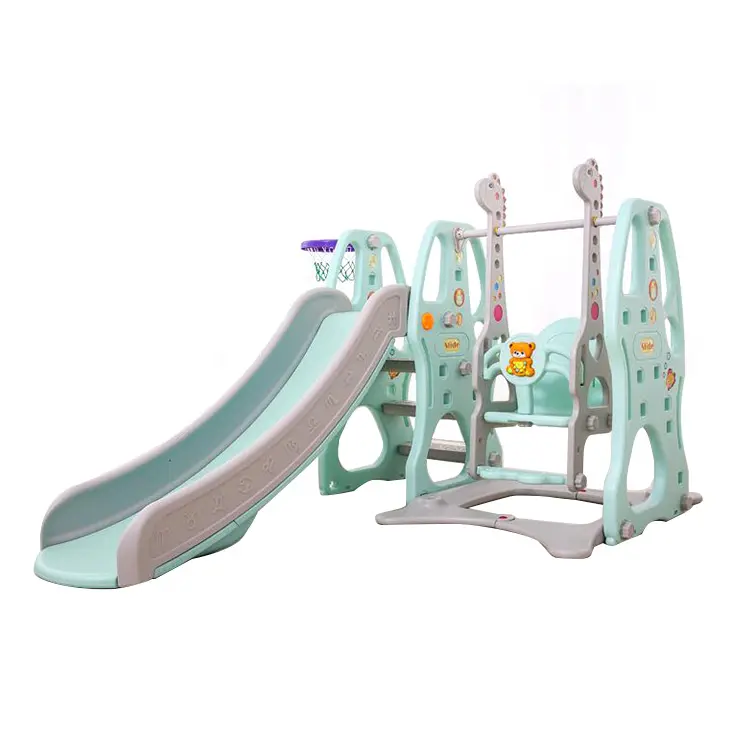 Hiện Đại Và Tiên Tiến Trong Nhà Nhựa Trẻ Em Trượt Và Đu Hoàn Toàn An Toàn Swing Và Slide Play Set