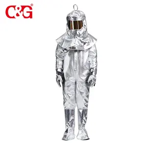 Heatproof एल्यूमीनियम सूट वर्दी आग विकिरण संरक्षण सूट के साथ एल्यूमीनियम पन्नी