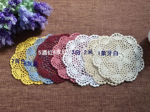 Moderna pizzo di cotone tavolo stuoia di posto panno <span class=keywords><strong>crochet</strong></span> tovaglietta tè caffè pad rotondo Scavato-out circolare decorativo pad - Product Image 6