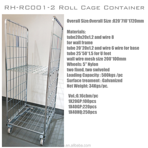 RH-RC001-<span class=keywords><strong>2</strong></span> 820*710*1720mm Rouleau <span class=keywords><strong>Cage</strong></span> Conteneur <span class=keywords><strong>2</strong></span> Côtés Empilable Rouleau <span class=keywords><strong>Cage</strong></span> Conteneur - Product Image 6