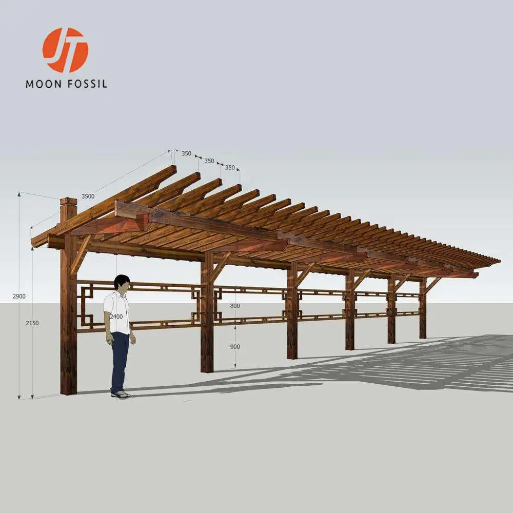 Moon Fossil MFPG03 Custom High Quality Pergola WPC Aluminum Outdoor Pergolas & Bridge Arches Not Coated Waterproof Arbours HDPE