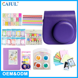 Sac pour appareil photo <span class=keywords><strong>Instax</strong></span> Mini jaune avec album photo à cadre, autocollants et filtres, miroir <span class=keywords><strong>selfie</strong></span> - pour accessoires vidéo et appareil photo - Product Image 5