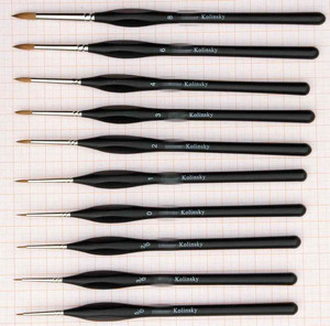 Vente chaude en Amazon Kolinsky Sable Manche En Bois Court Doublure Pinceaux D'artiste - Product Image 1