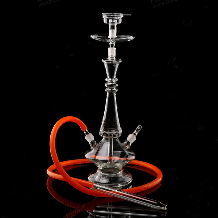 3 Rings Design Transparent Glass Pipes Smoking Led Hookah Shisha For Chicha Lounge Bar