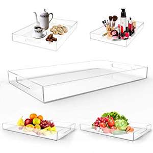 Plateau de service transparent acrylique en plastique empilable - Product Image 5