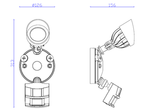 สวนสีขาวสายคู่หัว <span class=keywords><strong>LED</strong></span> เคลื่อนไหวเปิดใช้งานกลางแจ้งสมาร์ทไฟรักษาความปลอดภัยบ้านน้ำท่วม - Product Image 3