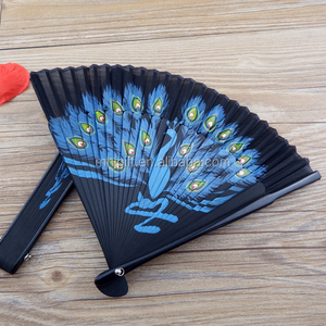 Tốt Nhất Tốt Sang Trọng Tre Gấp Đen Tay Quạt Lụa - Product Image 4