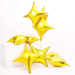 TF Star Shape Foil Mylar Balloon Quadrangle Four Angle Star Balloons For Birthday Party Wedding Decoration Balloons 10, 26 inch