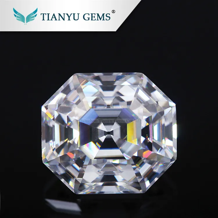 7x9 mét moissanite kim cương DE trắng lấp lánh asscher cut SIC loose moissanite giá viên kim cương mỗi carat