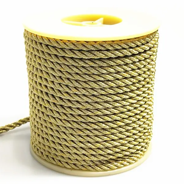 2019 beliebter Lieferant billiger 5mm Gold Silber Twisted Cord Seil