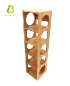 Portabottiglie in legno di bambù moderno naturale