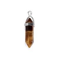Fabrik preis Naturstein Anhänger, Sechseck Prisma Stein Anhänger, Tiger Eye Stein Charm Anhänger Halskette Schmuck