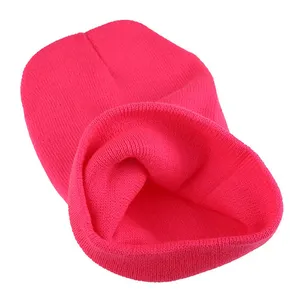 Signore Alla Moda di Modo Acrilico Rosso Cappello di Inverno Del Beanie