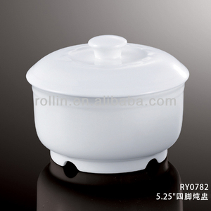 <span class=keywords><strong>Chino</strong></span> de porcelana blanca de cerámica platos de sopa estofado de olla con tapa - Product Image 1