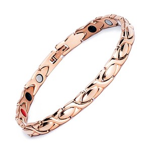 Pulsera de joyería de moda fina de acero inoxidable para mujer, brazalete magnético de energía de BIO germanio con protección contra la radiación para la salud - Product Image 6