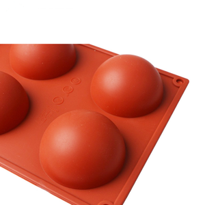 कस्टम लोगो 6 Cavities गर्म चॉकलेट बम मोल्ड आधा दौर सिलिकॉन केक नए नए साँचे - Product Image 5