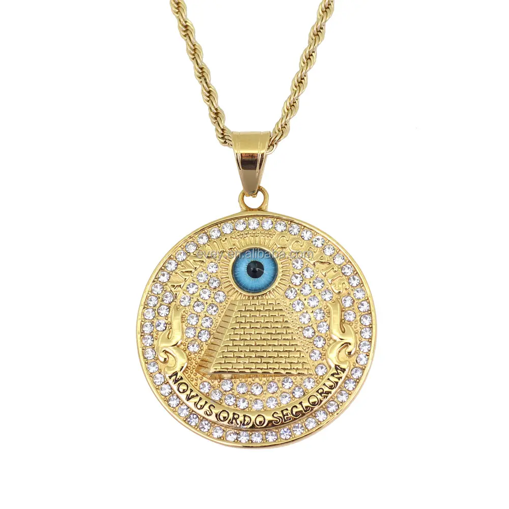 Evey gold filled necklace round evil eye pendant