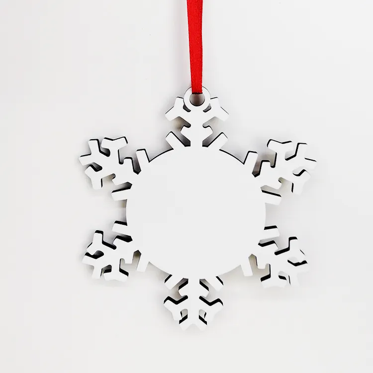 snowflake Great quality 2021 blank MDF sublimation christmas ornament