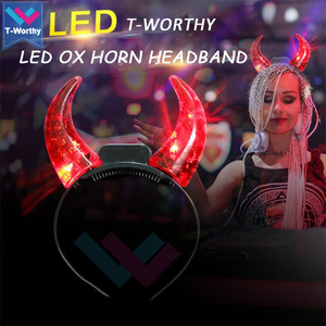 كرنفال زي الاطفال حزب صالح وامض LED الشيطان القرن عقال - Product Image 3