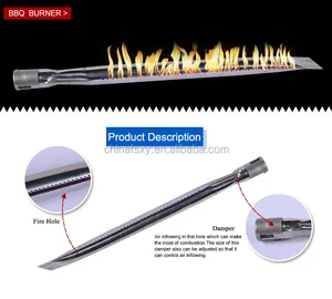 Tubo de gas de doble quemador recto de acero inoxidable para estufa de barbacoa