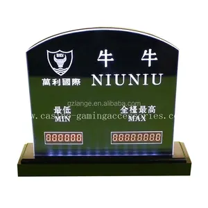 Casino Electronic Baccarat Min-Max Rate Niu Niu Digital Limit Sign with 7 LED Light