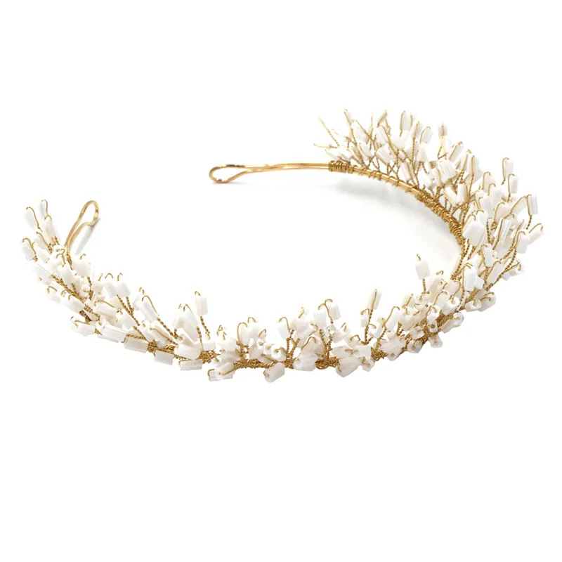 O877 Handmade headband wedding accessories tiara party copper tiara for birthday metal crown crystal headband tiara