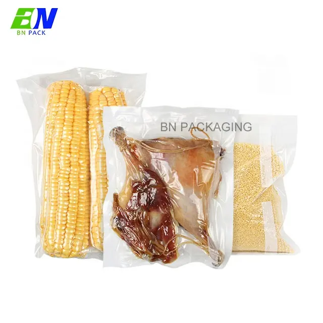 Bolsa al vacío Biodegradable de plástico transparente para alimentos, sellado térmico para carne, cerdo, carne de mar
