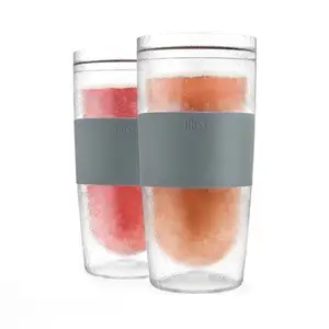 New best Product Double Wall Wine Freeze Cooling Glass Cup Double Wall Glass Cups