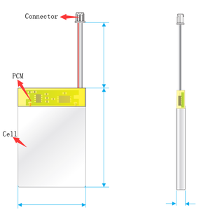 用于智能卡的 3.7v 401525 110mAh 超薄锂离子聚合物锂电池 - Product Image 6