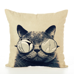 Capa decorativa para almofada de gato, capa de linho de algodão para sofá, quarto e carro - Product Image 6