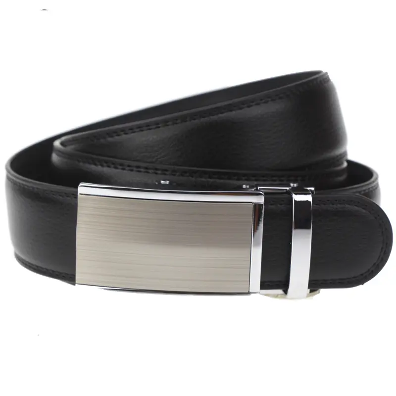 ab362 150cm Black Leather Longest Men Belts Flat Buckle