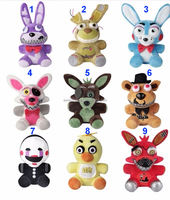 18cm Fnaf Recheado Brinquedos de Pelúcia Freddy Fazbear Urso Foxy Coelho  Bonnie Chica Peluche Juguetes 5 Noites No Freddy Plushie Toys Presentes